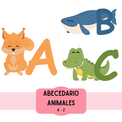 Cliparts + papeles digitales - abecedario animales