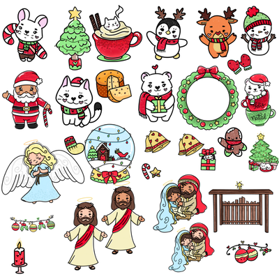 Cliparts + papeles digitales - navidad 01