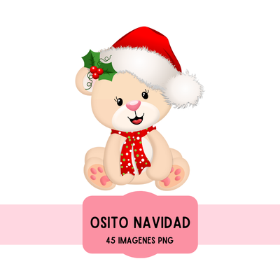 Cliparts + papeles digitales - osito navidad