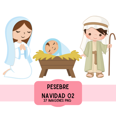 Cliparts + papeles digitales - navidad - pesebre 02