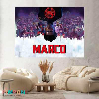 banner imprimible digital 2x1,5 mts - spiderverse - spiderman