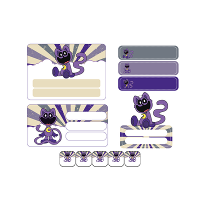 etiquetas escolares editables - catnap