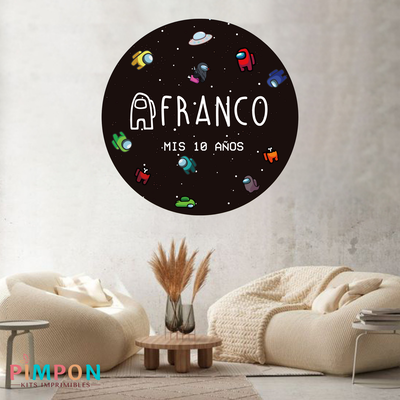 banner imprimible digital 1,20 mts - among us