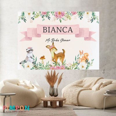 banner imprimible digital 2x1,5 mts -  bosque encantado