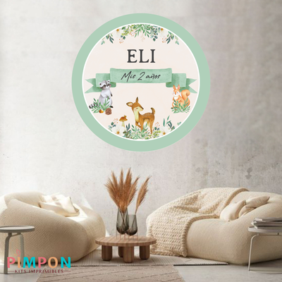 banner imprimible digital 1,20 mts - bosque encantado