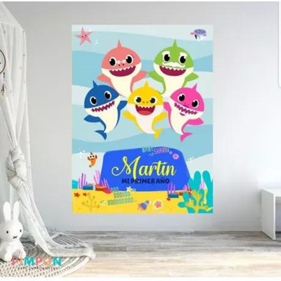 banner imprimible digital 1,50X2 mts - BABY SHARK