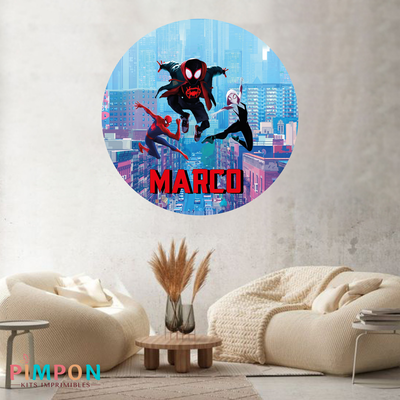 banner imprimible digital 1,20 mts -  spiderverse - spiderman