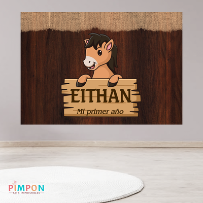 banner imprimible digital 2x1,5 mts -  caballo rustico