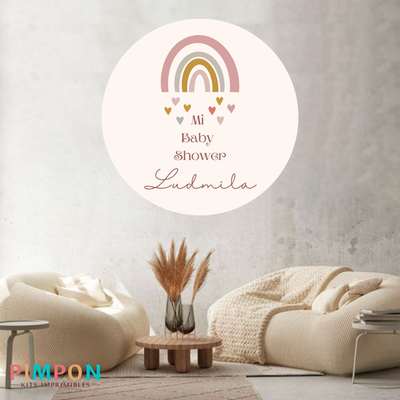 banner imprimible digital 1,20 mts - arcoiris boho 4