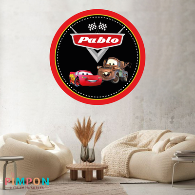 banner imprimible digital 1,20 mts -  cars