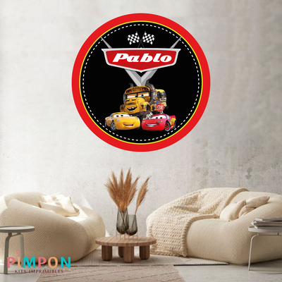 banner imprimible digital 1,20 mts -  cars