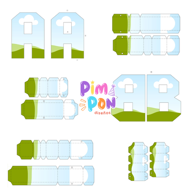 Pack Letras 3d De 15 Cm Y 20 Cm - Moldes Editables En Canva