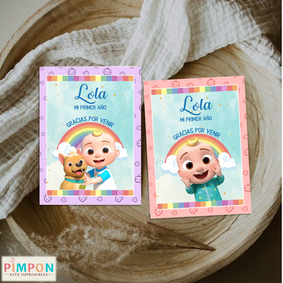 kit imprimible textos editables - COCOMELON 