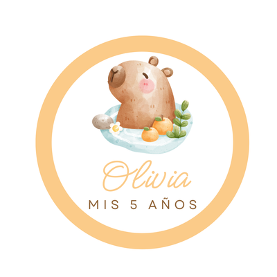 banner imprimible digital 1,20 mts -  capibara 