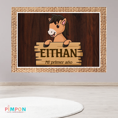 banner imprimible digital 2x1,5 mts -  caballo rustico