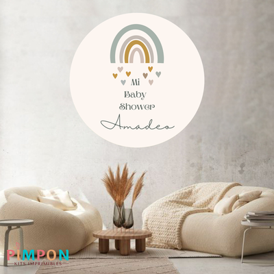 banner imprimible digital 1,20 mts - arcoiris boho 4