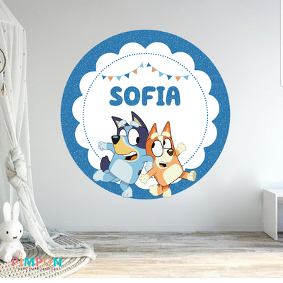 banner imprimible digital 1,20 mts - BLUEY 
