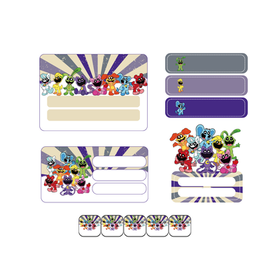 etiquetas escolares editables - smiling critters