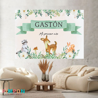 banner imprimible digital 2x1,5 mts -  bosque encantado