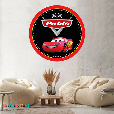 banner imprimible digital 1,20 mts -  cars