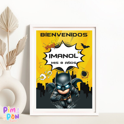 kit imprimible textos editables -SUPERHEROES - BATMAN MOD. 1