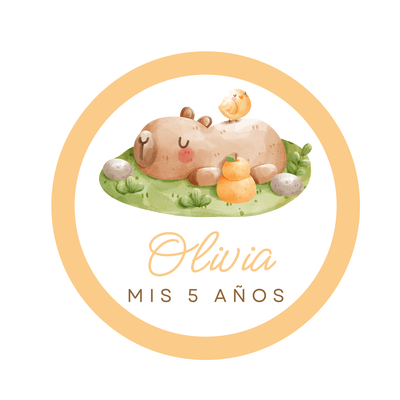 banner imprimible digital 1,20 mts -  capibara 