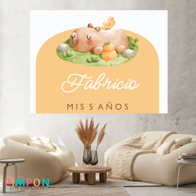 banner imprimible digital 2x1,5 mts -  capibara 