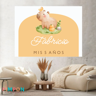 banner imprimible digital 2x1,5 mts -  capibara 