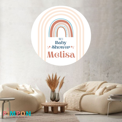 banner imprimible digital 1,20 mts - arcoiris boho 1