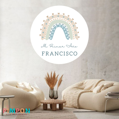 banner imprimible digital 1,20 mts - arcoiris 7