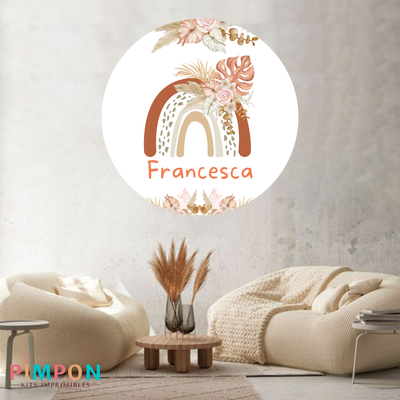 banner imprimible digital 1,20 mts - arcoiris boho 2