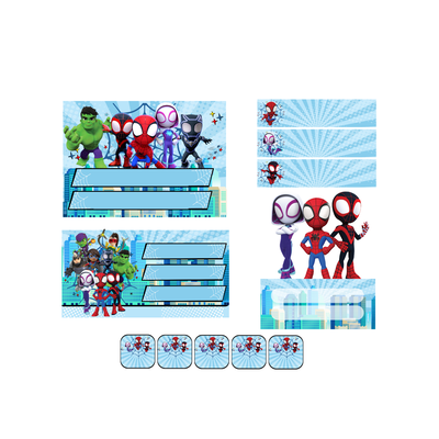 etiquetas escolares editables - spidey y sus sorprendentes amigos