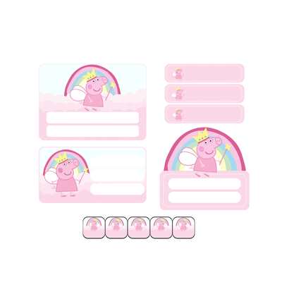 etiquetas escolares editables - peppa pig hada