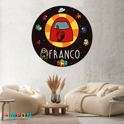 banner imprimible digital 1,20 mts - among us