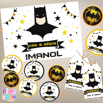 kit imprimible textos editables -SUPERHEROES - BATMAN MOD. 2