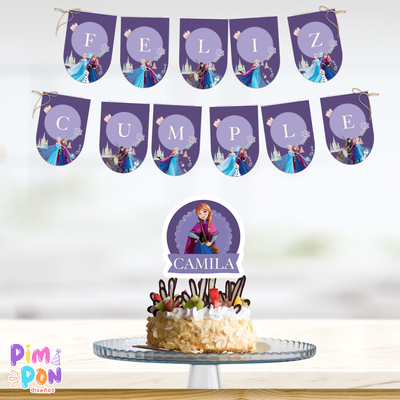 kit imprimible textos editables - PRINCESAS - FROZEN  - ANNA