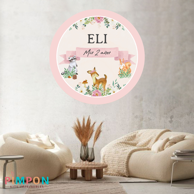 banner imprimible digital 1,20 mts - bosque encantado