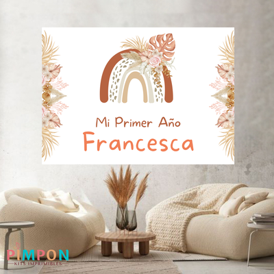 banner imprimible digital 2x1,5 mts -  arcoiris boho 2