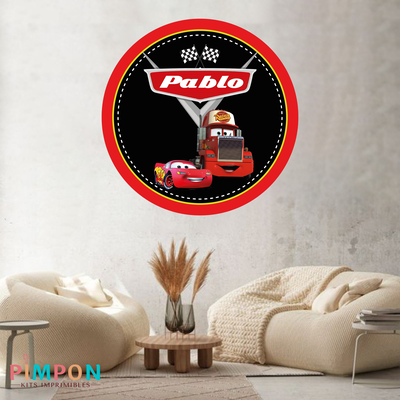 banner imprimible digital 1,20 mts -  cars