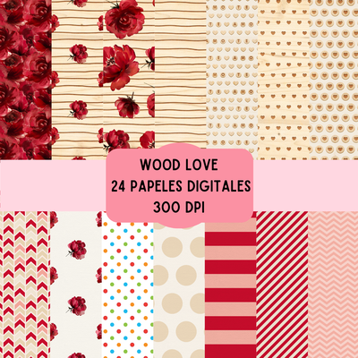 papeles digitales - wood love