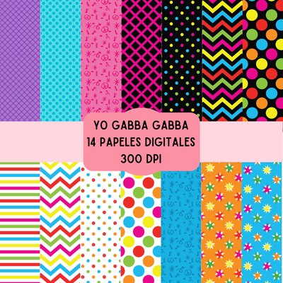cliparts + papeles digitales - yo gabba gabba