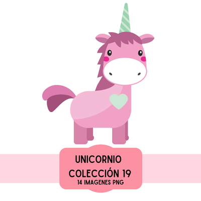 cliparts + papeles digitales - unicornio coleccion 19