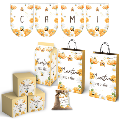 kit imprimible textos editables - abejas