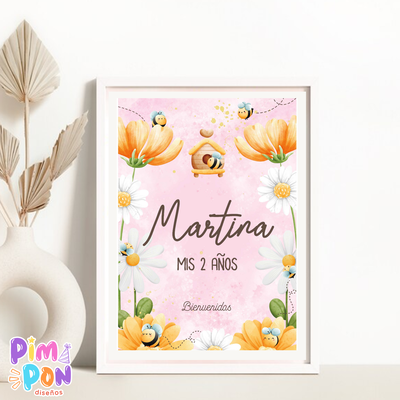 kit imprimible personalizado - abejas rosa