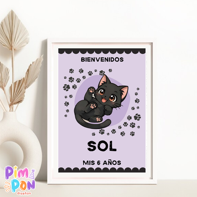 kit imprimible personalizado - gatitos mod 3 violeta