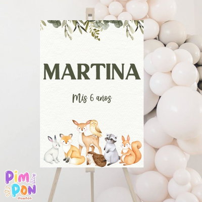 kit imprimible personalizado - animalitos del bosque encantado 2