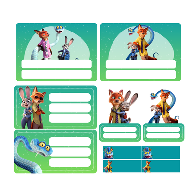 Kit Imprimible Etiquetas Escolares - Zootopia 2
