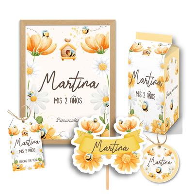 kit imprimible textos editables - abejas