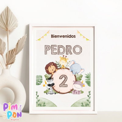 kit imprimible textos editables - animales de la selva 4