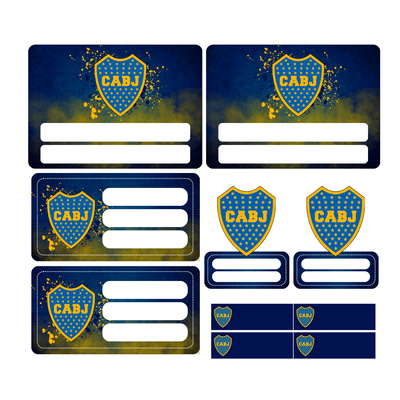 Kit Imprimible Etiquetas Escolares - boca juniors